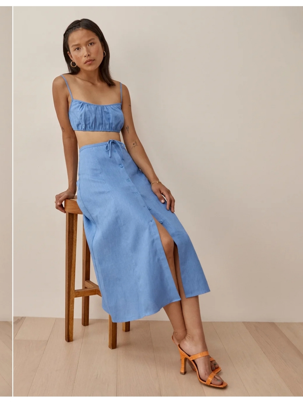 Reformation Kamren Linen Two Piece Set - Picture 4 of 7